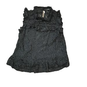 Sleeveless Sheer Lace Top, Size XL